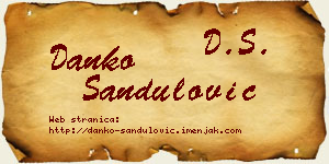Danko Sandulović vizit kartica